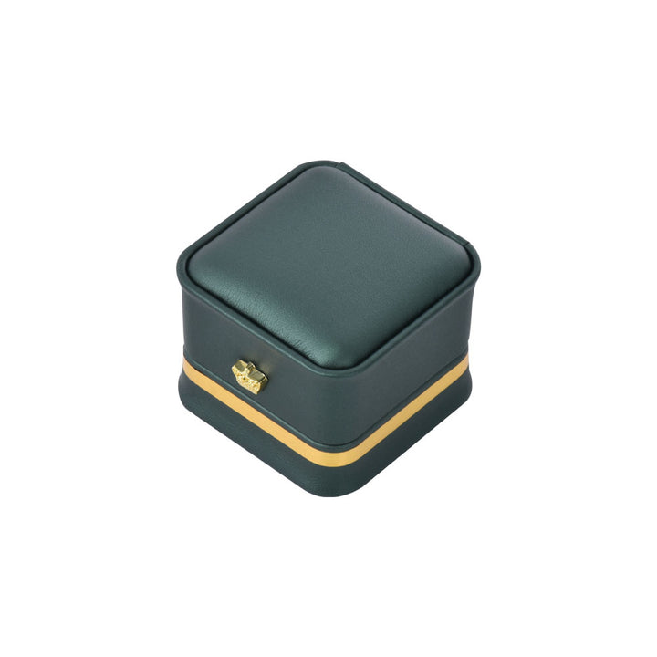 Fashion Design Elegant PU Waist Collection Jewelry Box With Gold Trim For Wedding
