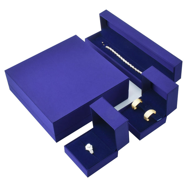 Elegant Square Shaped Blue Color Jewelry Package Boxes For Wedding