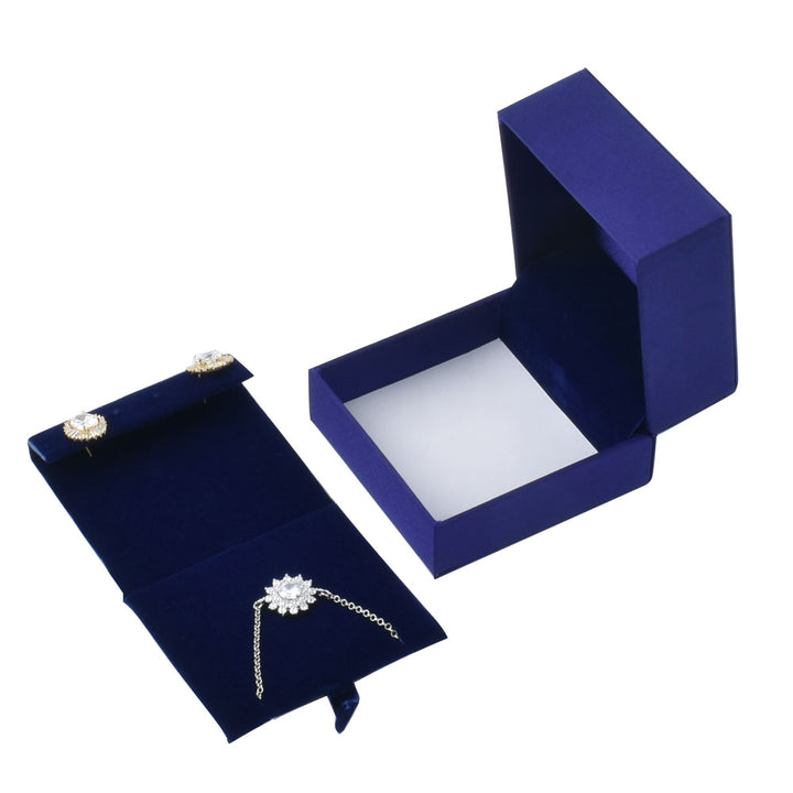 Elegant Square Shaped Blue Color Jewelry Package Boxes For Wedding