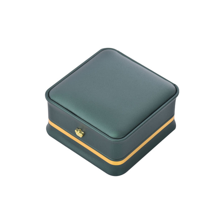Fashion Design Elegant PU Waist Collection Jewelry Box With Gold Trim For Wedding