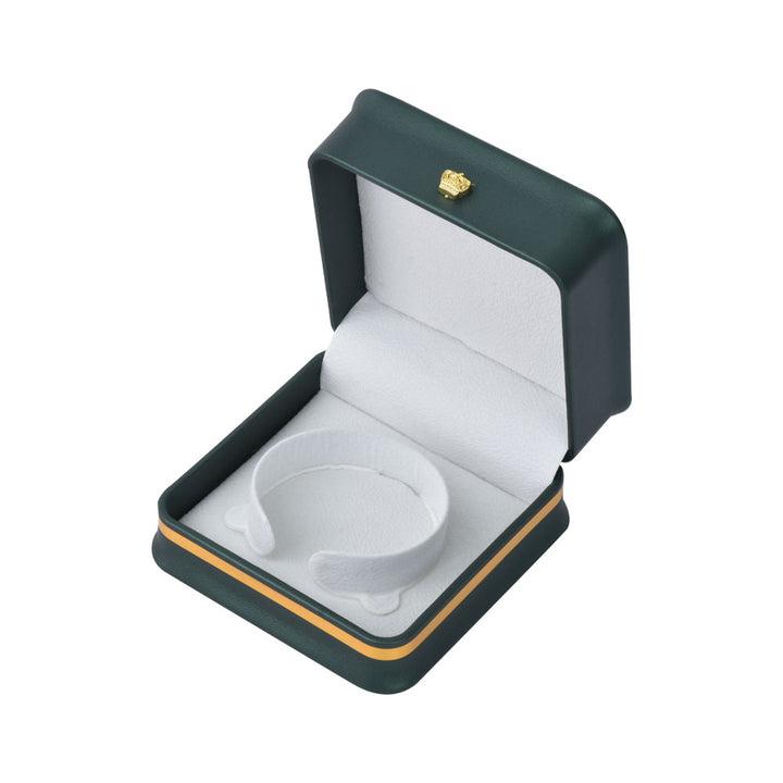 Fashion Design Elegant PU Waist Collection Jewelry Box With Gold Trim For Wedding