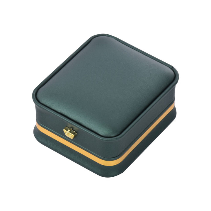 Fashion Design Elegant PU Waist Collection Jewelry Box With Gold Trim For Wedding