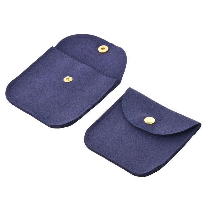 Elegant Multi Colors Small Size Microfiber Jewelry Pouches With Gold Button For Personal
