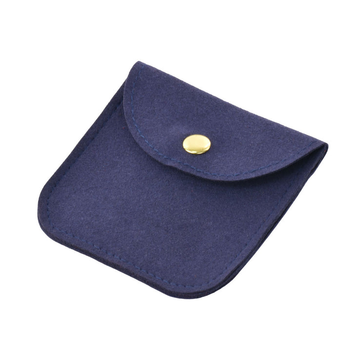 Elegant Multi Colors Small Size Microfiber Jewelry Pouches With Gold Button For Personal