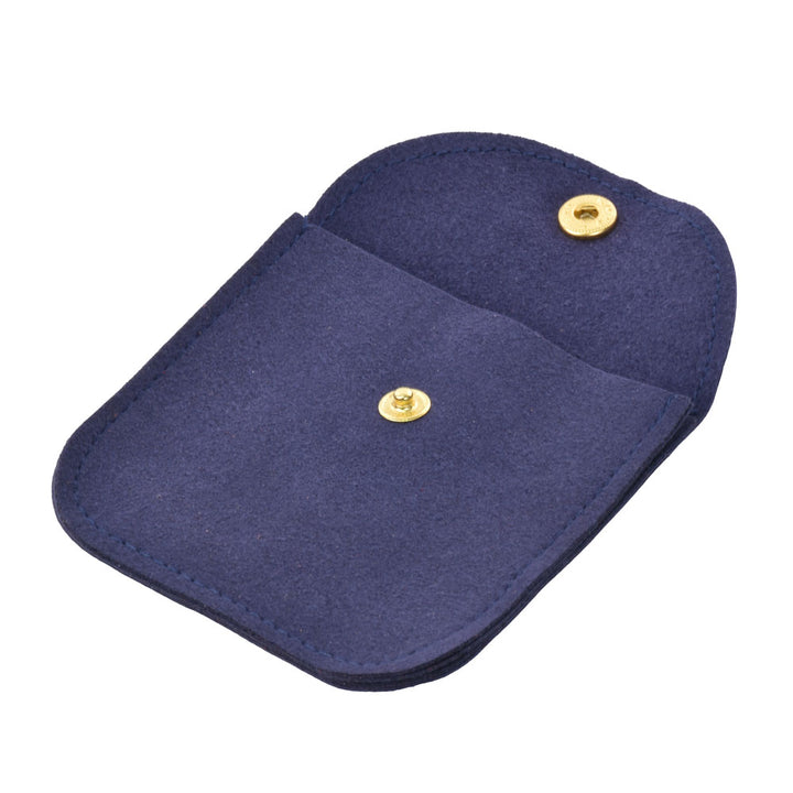 Elegant Multi Colors Small Size Microfiber Jewelry Pouches With Gold Button For Personal