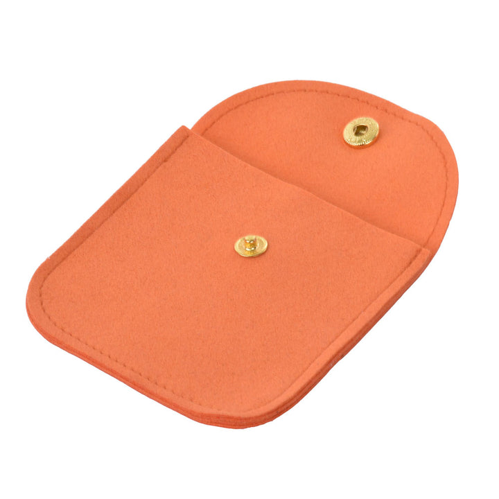 Elegant Multi Colors Small Size Microfiber Jewelry Pouches With Gold Button For Personal