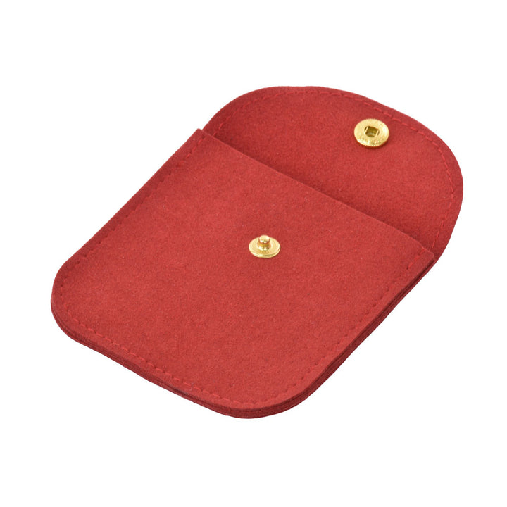 Elegant Multi Colors Small Size Microfiber Jewelry Pouches With Gold Button For Personal