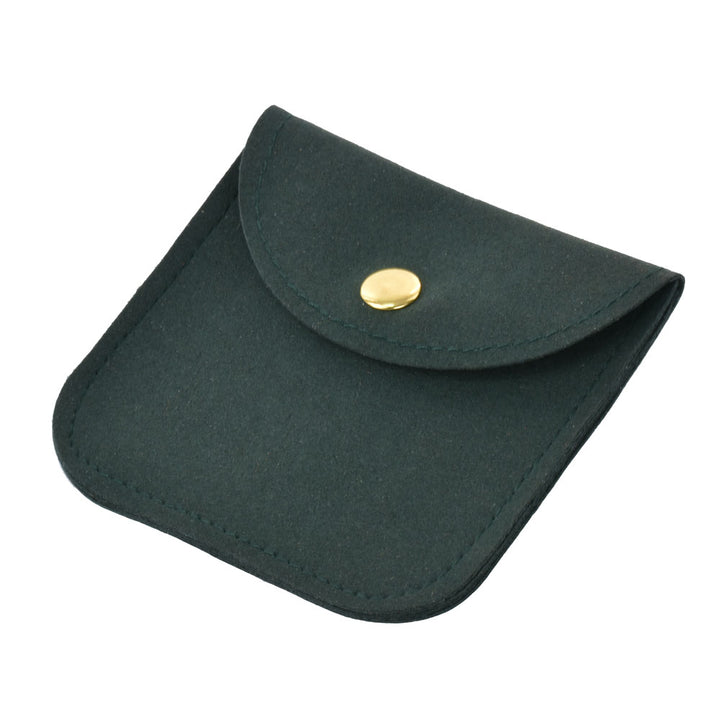 Elegant Multi Colors Small Size Microfiber Jewelry Pouches With Gold Button For Personal
