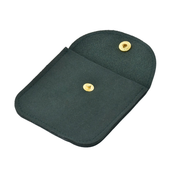 Elegant Multi Colors Small Size Microfiber Jewelry Pouches With Gold Button For Personal