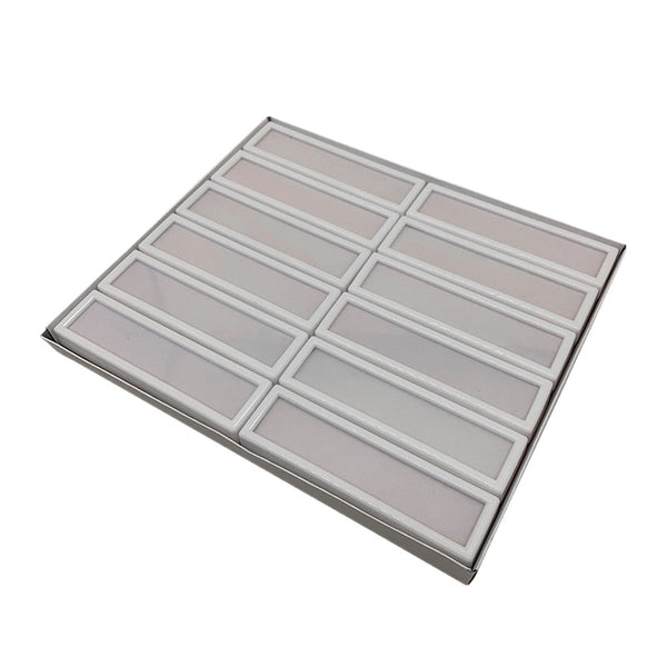 12pcs 3x10cm Gem Display Plastic Box Storage Container for Gemstones Diamond Holder Organzier Clear Acrylic Lid & White Foam