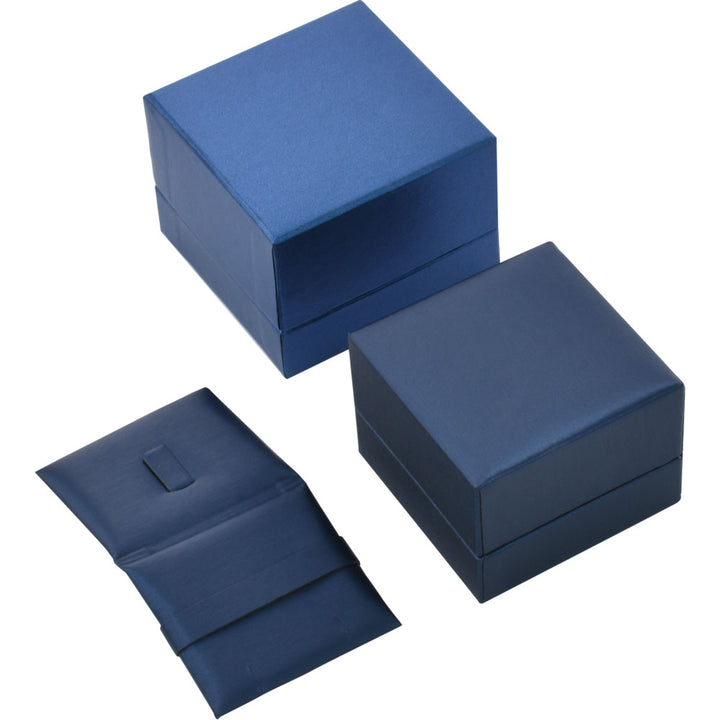 Elegant Blue Color Square Shaped PU Materials Ring/Pendant Jewelry Package Boxes For Wedding