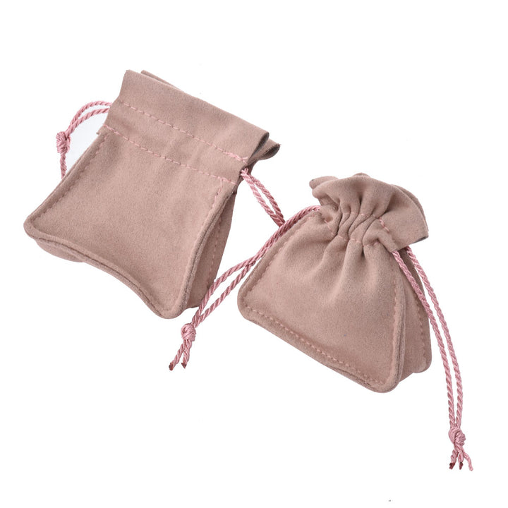 New Design Multi Colors Microfiber Material With Ribbon Jewelry Package Pouches