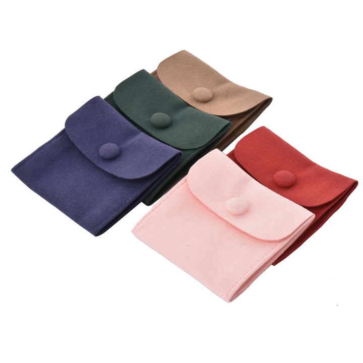 New Design Luxury Multi Colors Jewelry Package Microfiber Pouch With Button