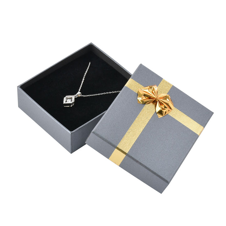 New Design Elegant Square Shaped Multi Color Bow Tie Jewelry Package Cardboard Box