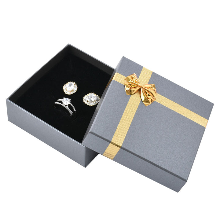 New Design Elegant Square Shaped Multi Color Bow Tie Jewelry Package Cardboard Box