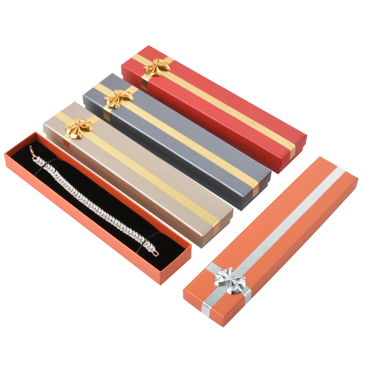 New Design Elegant Square Shaped Multi Color Bow Tie Jewelry Package Cardboard Box