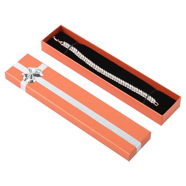 New Design Elegant Square Shaped Multi Color Bow Tie Jewelry Package Cardboard Box