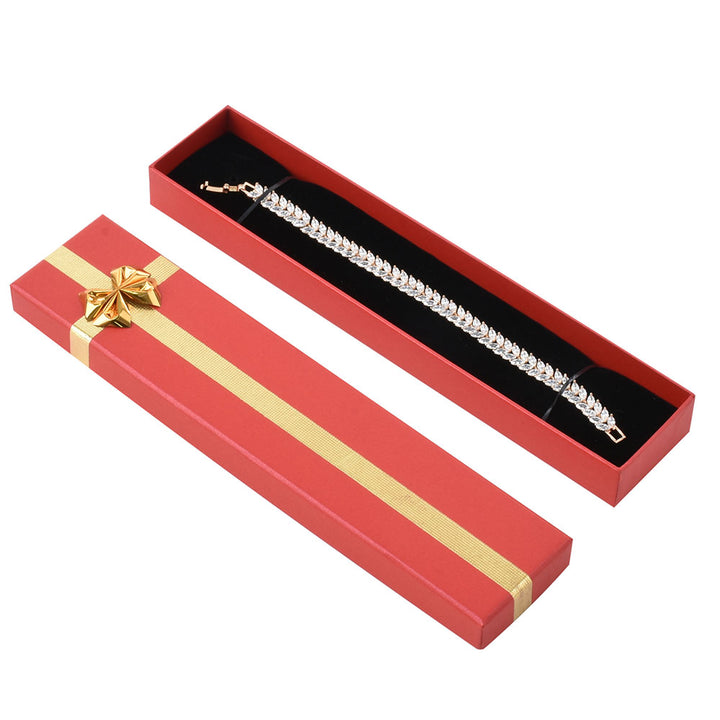 New Design Elegant Square Shaped Multi Color Bow Tie Jewelry Package Cardboard Box
