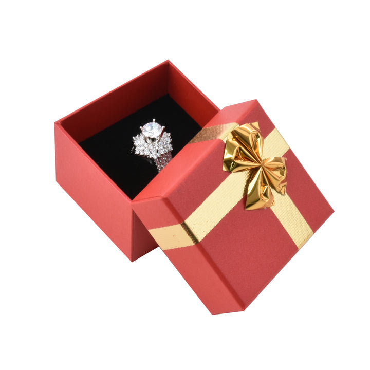 New Design Elegant Square Shaped Multi Color Bow Tie Jewelry Package Cardboard Box