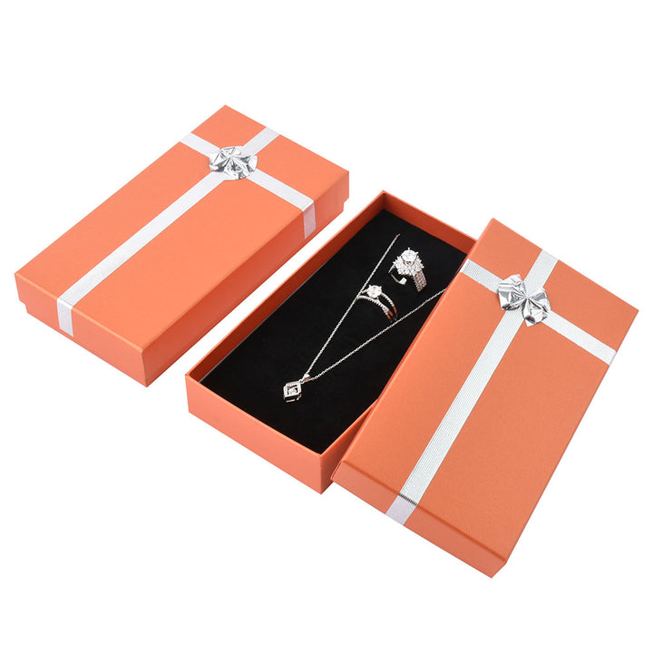 New Design Elegant Square Shaped Multi Color Bow Tie Jewelry Package Cardboard Box