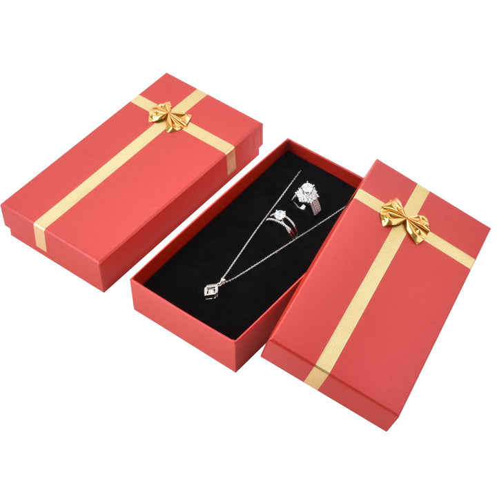 New Design Elegant Square Shaped Multi Color Bow Tie Jewelry Package Cardboard Box