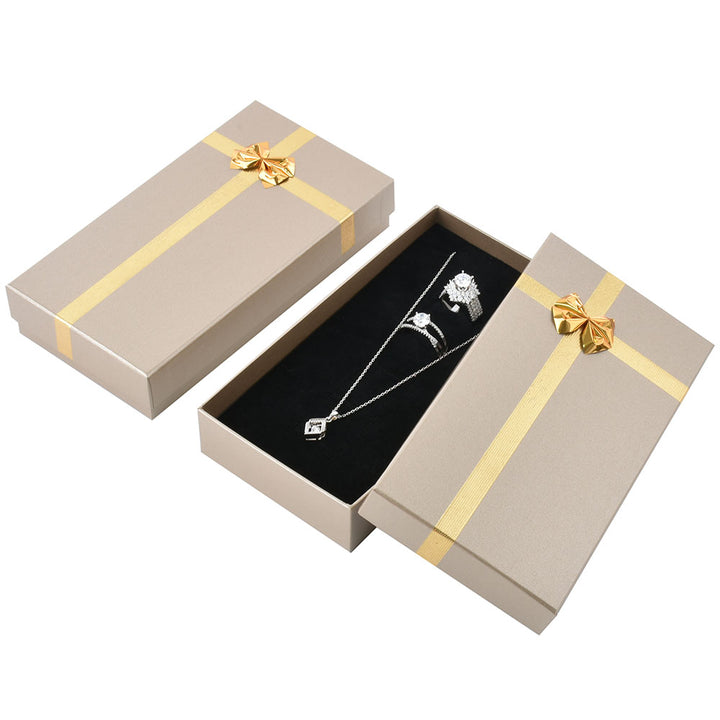 New Design Elegant Square Shaped Multi Color Bow Tie Jewelry Package Cardboard Box