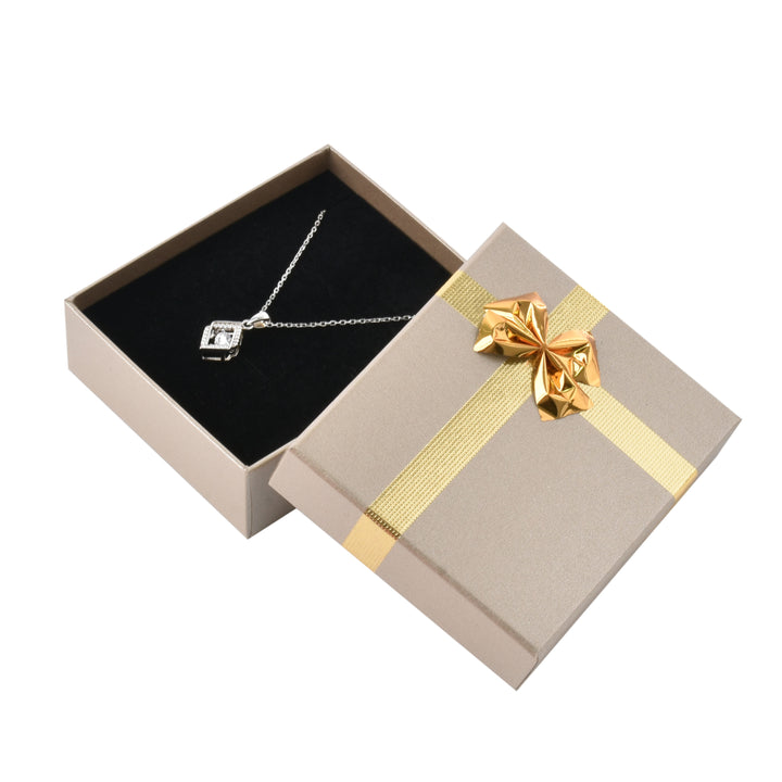 New Design Elegant Square Shaped Multi Color Bow Tie Jewelry Package Cardboard Box