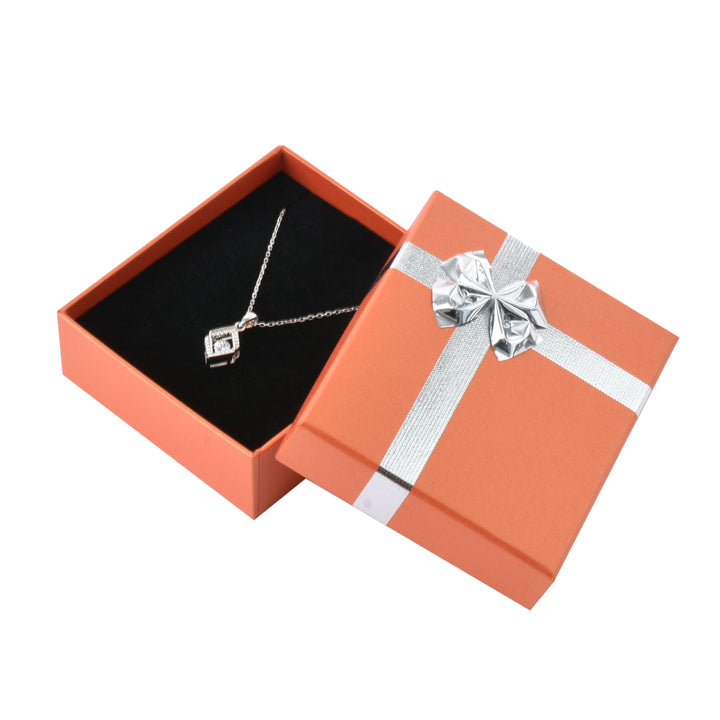 New Design Elegant Square Shaped Multi Color Bow Tie Jewelry Package Cardboard Box