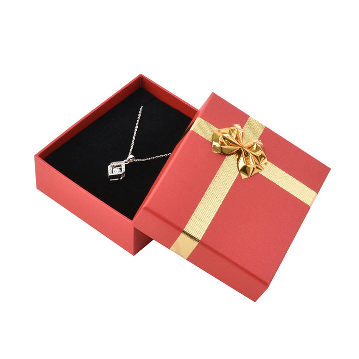 New Design Elegant Square Shaped Multi Color Bow Tie Jewelry Package Cardboard Box