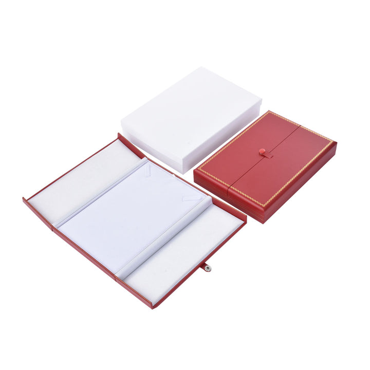 Luxury Elegant Multi Color Jewelry Leatherette Box With Gold Trim Button For Wedding Display