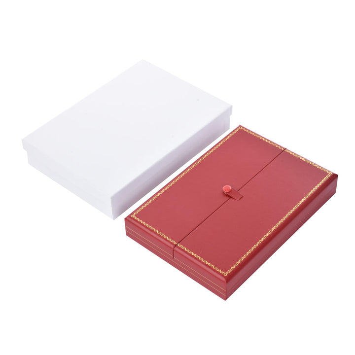 Luxury Elegant Multi Color Jewelry Leatherette Box With Gold Trim Button For Wedding Display