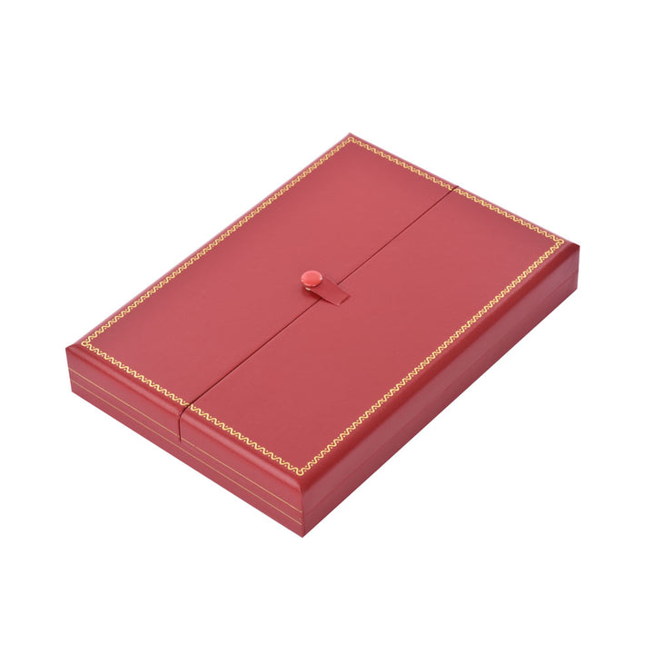 Luxury Elegant Multi Color Jewelry Leatherette Box With Gold Trim Button For Wedding Display