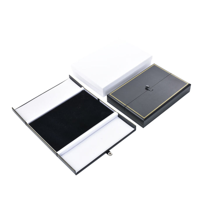 Luxury Elegant Multi Color Jewelry Leatherette Box With Gold Trim Button For Wedding Display