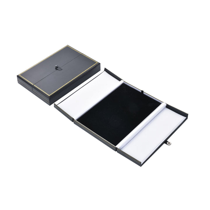 Luxury Elegant Multi Color Jewelry Leatherette Box With Gold Trim Button For Wedding Display