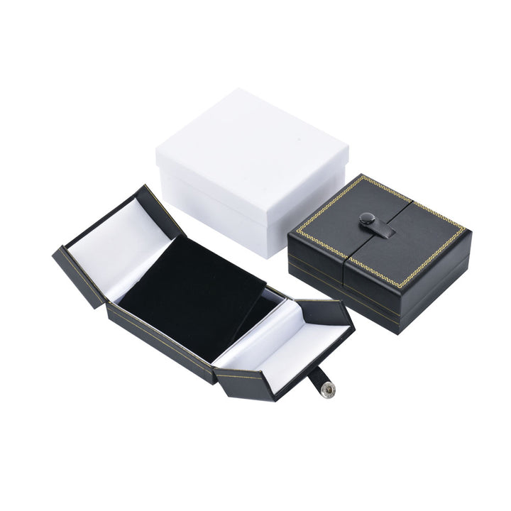 Luxury Elegant Multi Color Jewelry Leatherette Box With Gold Trim Button For Wedding Display