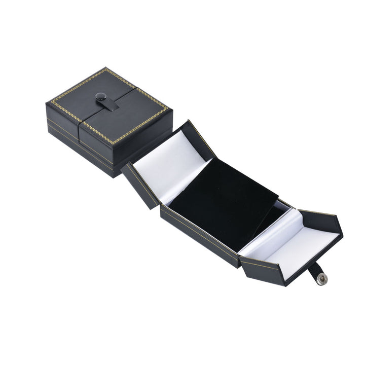 Luxury Elegant Multi Color Jewelry Leatherette Box With Gold Trim Button For Wedding Display