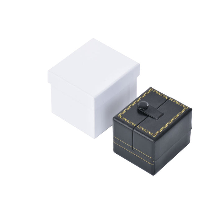 Luxury Elegant Multi Color Jewelry Leatherette Box With Gold Trim Button For Wedding Display
