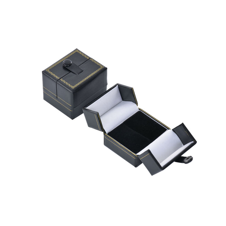 Luxury Elegant Multi Color Jewelry Leatherette Box With Gold Trim Button For Wedding Display