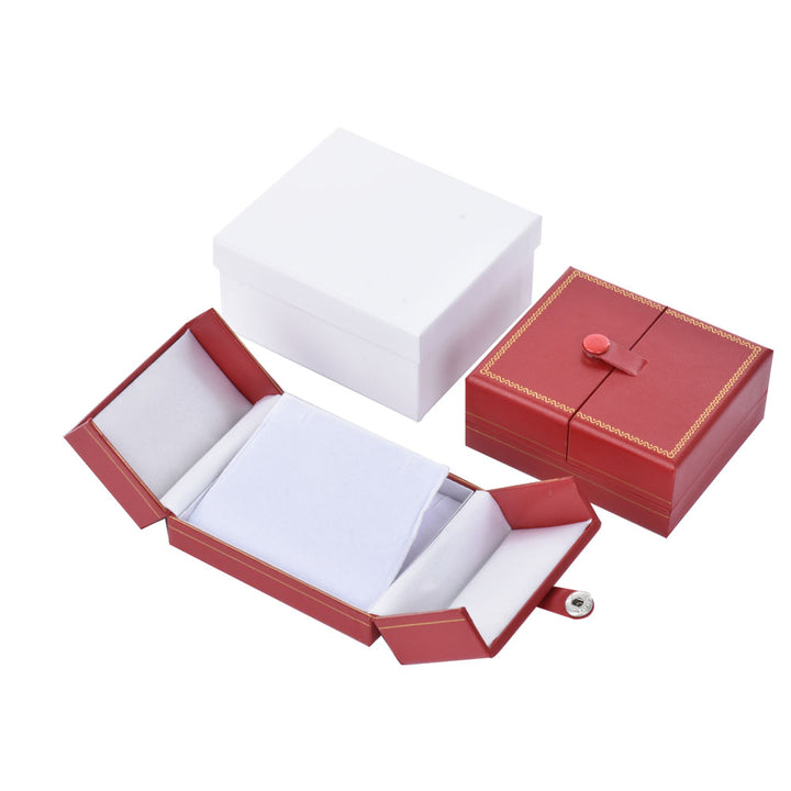 Luxury Elegant Multi Color Jewelry Leatherette Box With Gold Trim Button For Wedding Display