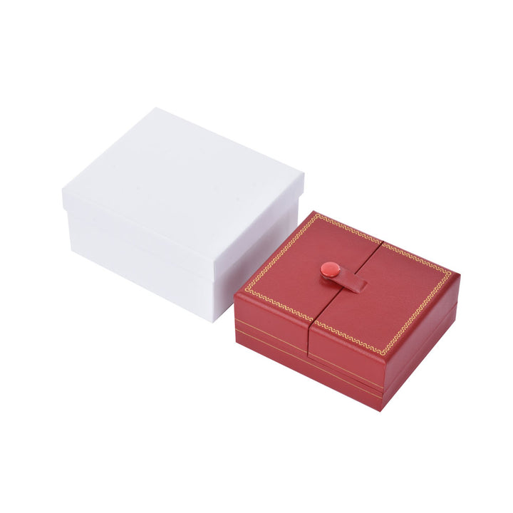 Luxury Elegant Multi Color Jewelry Leatherette Box With Gold Trim Button For Wedding Display