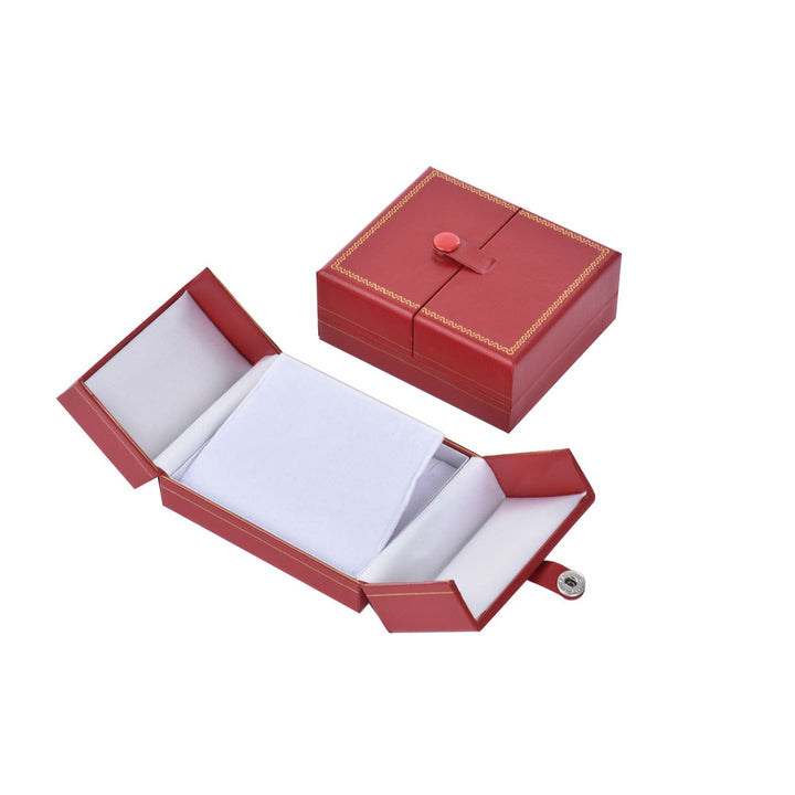 Luxury Elegant Multi Color Jewelry Leatherette Box With Gold Trim Button For Wedding Display