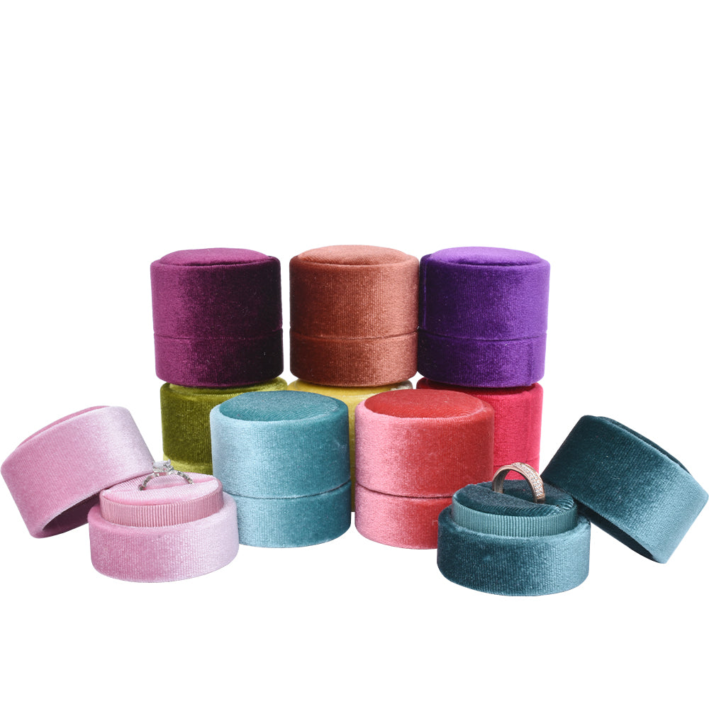 Multi Color Round Shaped Soft Velvet Ring Jewelry Box – Odear Fashion