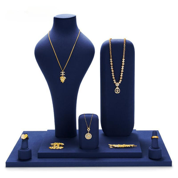Jewelry Window Jewelry Rack Blue Jewelry Display Props High-end Necklace Rack Ring Display Rack