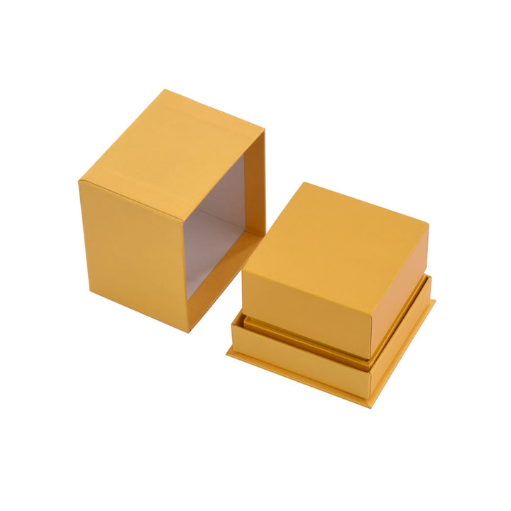 High-End Elegant Yellow Color Jewelry Package Box Set With Paper Bag