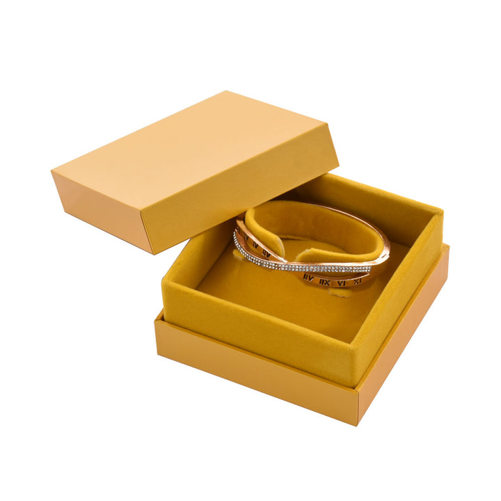 High-End Elegant Yellow Color Jewelry Package Box Set With Paper Bag