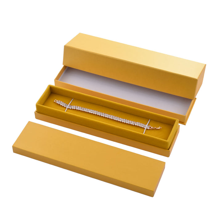High-End Elegant Yellow Color Jewelry Package Box Set With Paper Bag