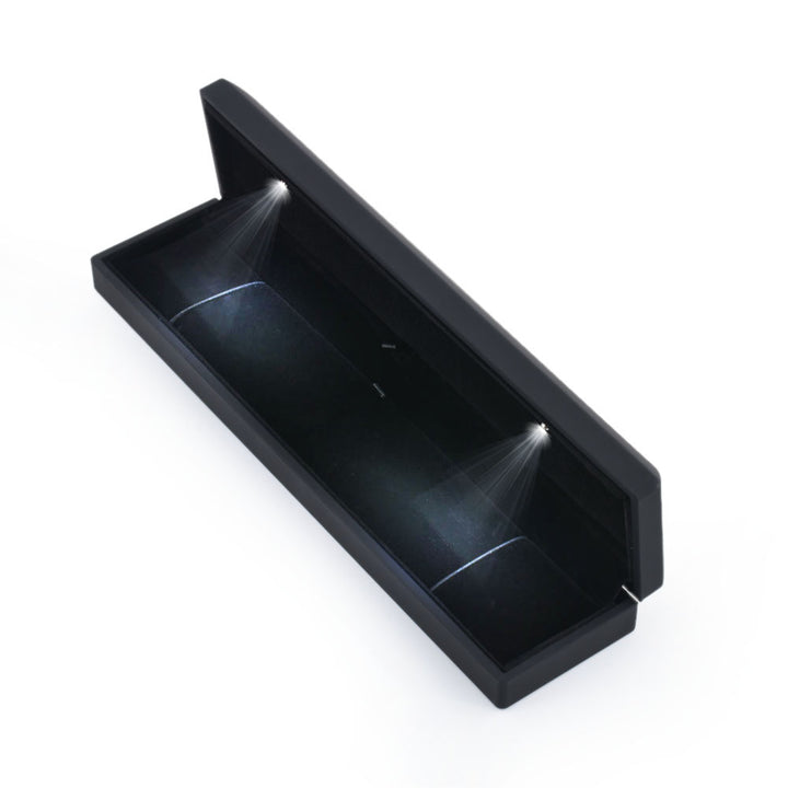 Popular Selling Black Square Shaped Jewelry Box With LED Light For Proposal, Engagement Or Wedding