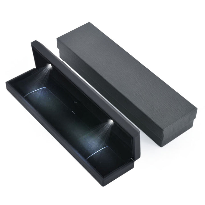 Popular Selling Black Square Shaped Jewelry Box With LED Light For Proposal, Engagement Or Wedding