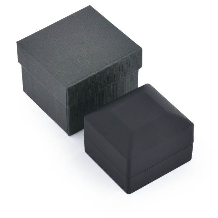 Popular Selling Black Square Shaped Jewelry Box With LED Light For Proposal, Engagement Or Wedding