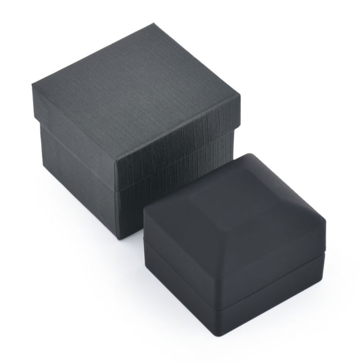 Popular Selling Black Square Shaped Jewelry Box With LED Light For Proposal, Engagement Or Wedding